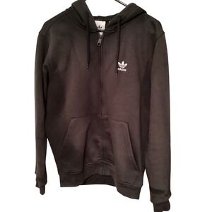 Adidas Originals Mens ESS FZ HD Trefoil Full Zip Hoodie Black  Size S NEW